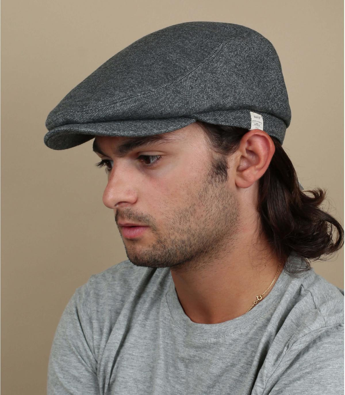 grey flat cap linen cotton Bunga grey